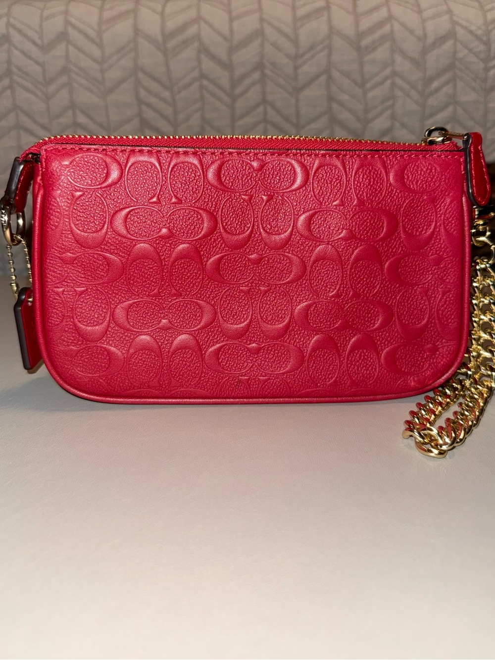 Coach 1941 Red Embossed Leather Nolita 19 Crossbody/Wristlet - Picture 2 of 8